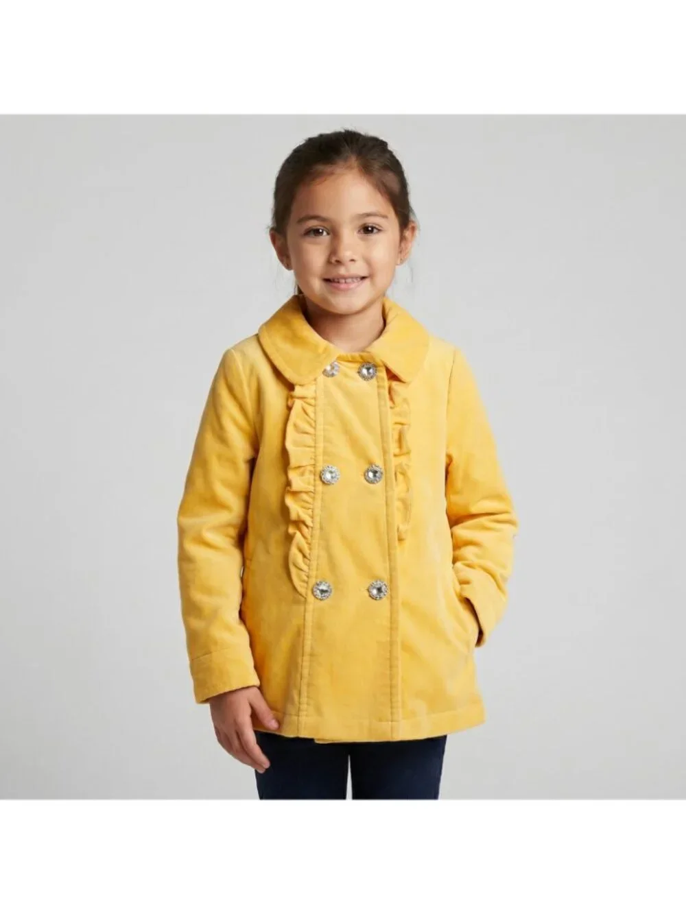 Gymboree Bright Owl Girl's Gem Button Velvet Corduroy Coat Jacket in size 5-6